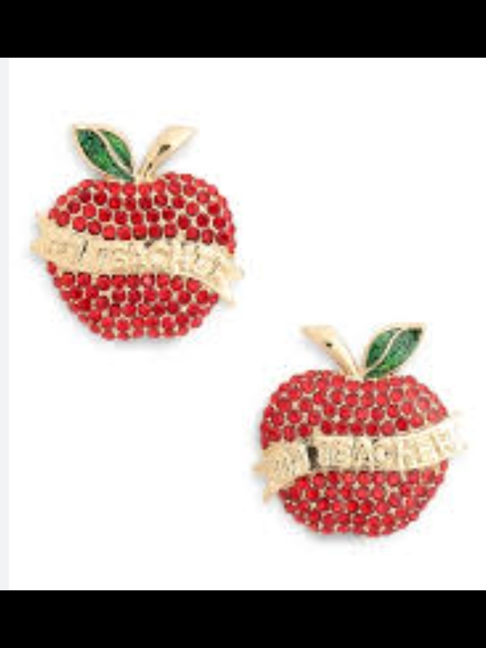 BAUBLEBAR Pavé #1 Teacher Apple Stud Earrings